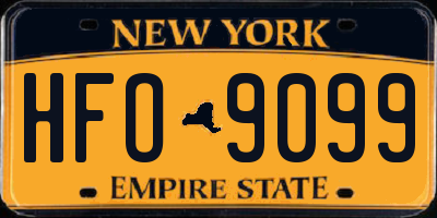 NY license plate HFO9099