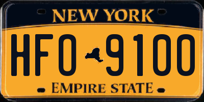 NY license plate HFO9100