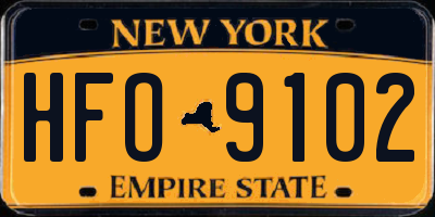 NY license plate HFO9102