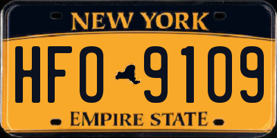 NY license plate HFO9109