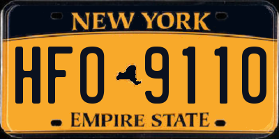 NY license plate HFO9110
