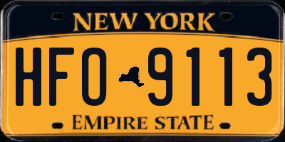 NY license plate HFO9113