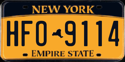 NY license plate HFO9114