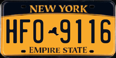 NY license plate HFO9116