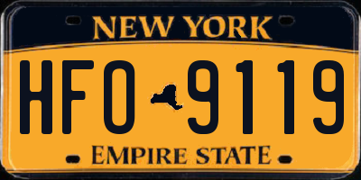NY license plate HFO9119