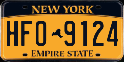 NY license plate HFO9124