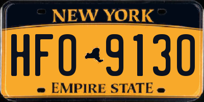 NY license plate HFO9130