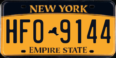 NY license plate HFO9144