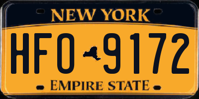NY license plate HFO9172