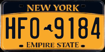 NY license plate HFO9184