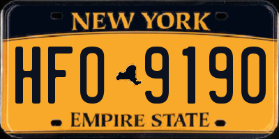 NY license plate HFO9190