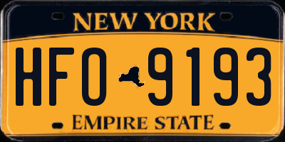 NY license plate HFO9193
