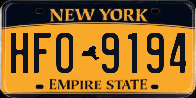 NY license plate HFO9194