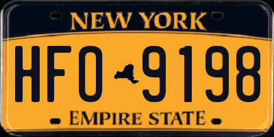 NY license plate HFO9198
