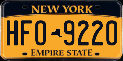 NY license plate HFO9220