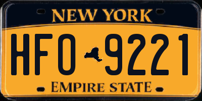 NY license plate HFO9221