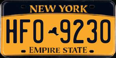NY license plate HFO9230