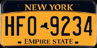 NY license plate HFO9234