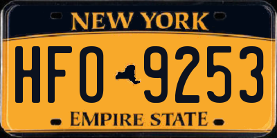 NY license plate HFO9253