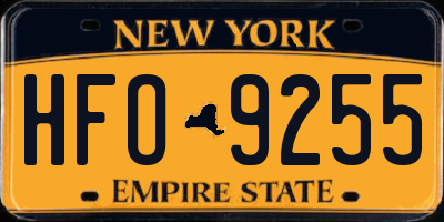 NY license plate HFO9255