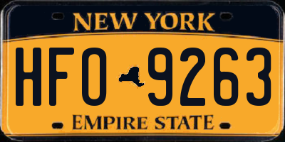 NY license plate HFO9263
