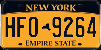 NY license plate HFO9264