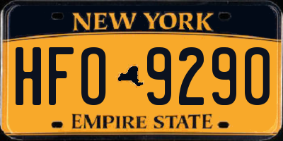 NY license plate HFO9290