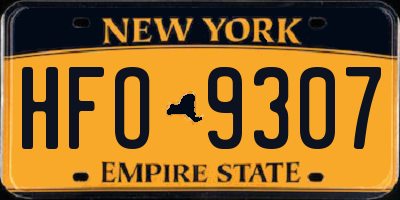 NY license plate HFO9307