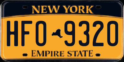 NY license plate HFO9320
