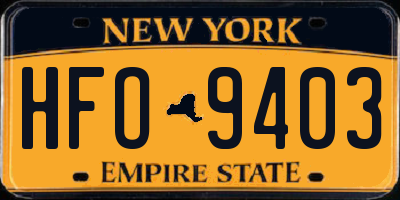 NY license plate HFO9403