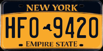 NY license plate HFO9420