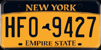 NY license plate HFO9427