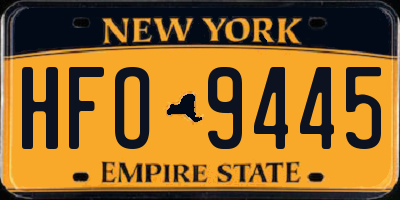 NY license plate HFO9445