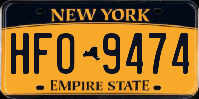 NY license plate HFO9474
