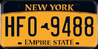 NY license plate HFO9488