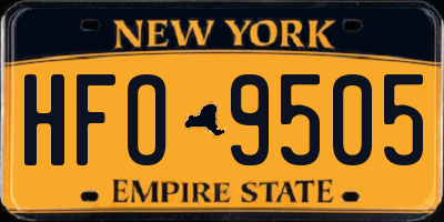 NY license plate HFO9505