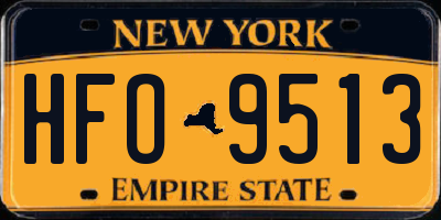 NY license plate HFO9513