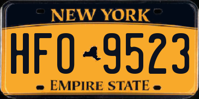 NY license plate HFO9523
