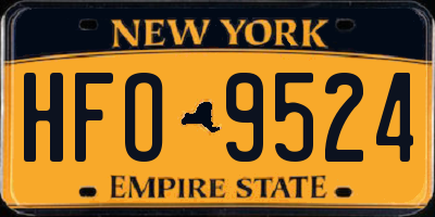 NY license plate HFO9524