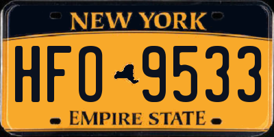 NY license plate HFO9533