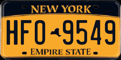 NY license plate HFO9549