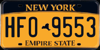 NY license plate HFO9553