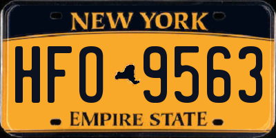 NY license plate HFO9563