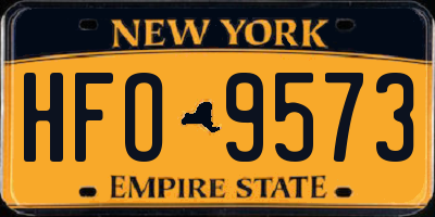 NY license plate HFO9573
