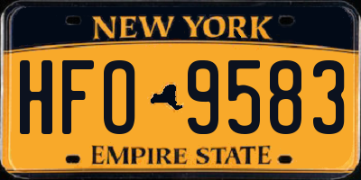 NY license plate HFO9583