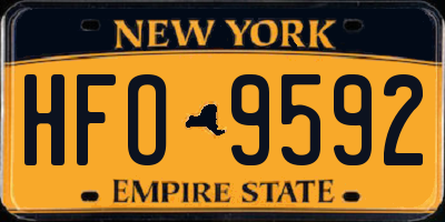 NY license plate HFO9592