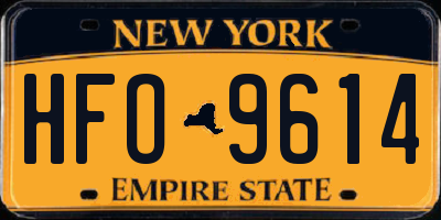 NY license plate HFO9614
