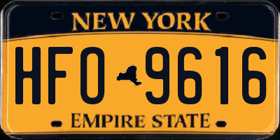 NY license plate HFO9616