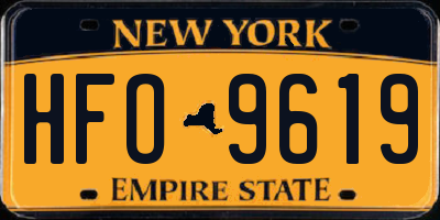 NY license plate HFO9619