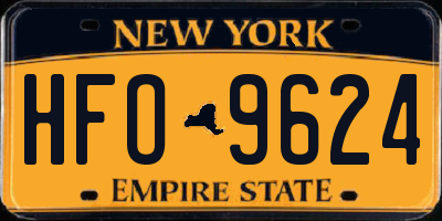 NY license plate HFO9624